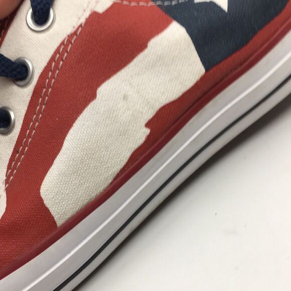 Men’s American Flag Patriotic Red White and Blue Converse Chucks Size 11.5 M - Picture 15 of 16